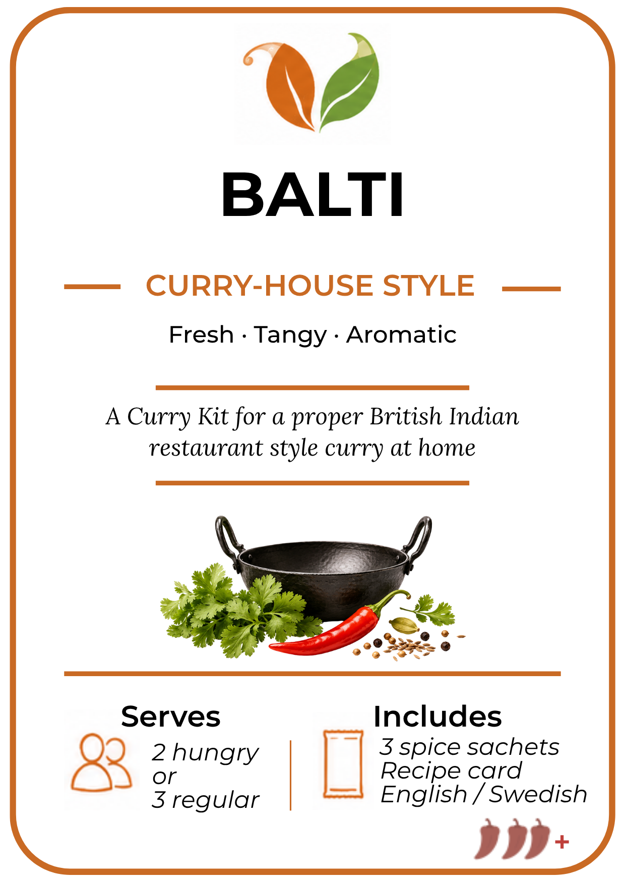 Curry Club Balti curry kit label