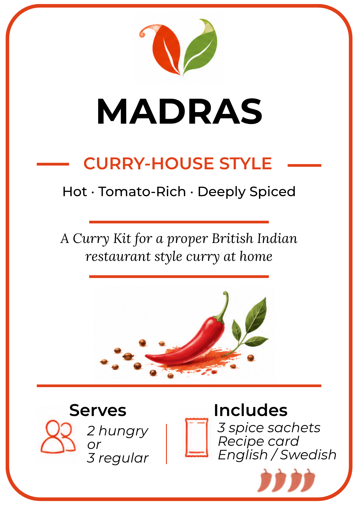 Curry Club Madras curry kit label